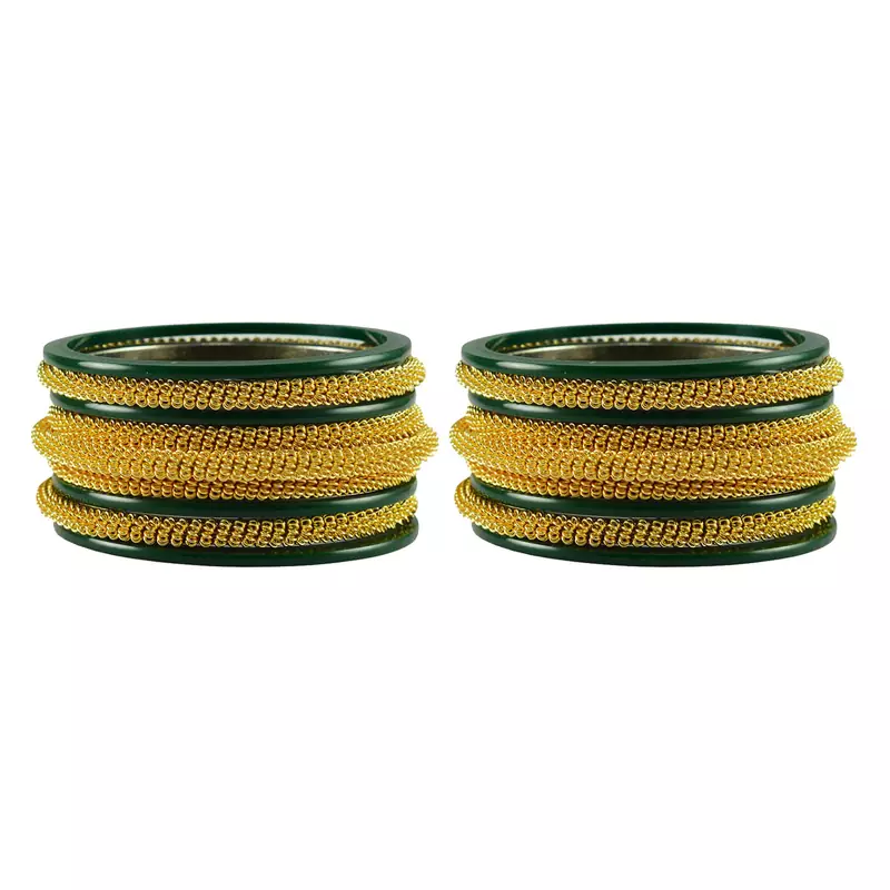 Green  Color Acrylic And Brass Bangle