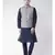 Men's Navy Blue Color Nehru Jacket with Solid Kurta Set