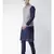 Men's Navy Blue Color Nehru Jacket with Solid Kurta Set