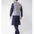 Men's Navy Blue Color Nehru Jacket with Solid Kurta Set