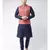 Men's Red Color Nehru Jacket with Solid Kurta Set