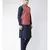 Men's Red Color Nehru Jacket with Solid Kurta Set