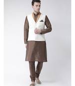 Men's Off White Color Nehru Jacket with Kurta set