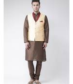 Men's Cream Color Nehru Jacket with Kurta set