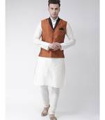 Men's Copper Color Nehru Jacket with Kurta set