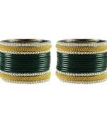 Green  Color Acrylic And Brass Bangle