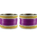 Purple  Color Acrylic And Brass Bangle