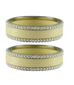 White Color Acrylic And Brass Bangle