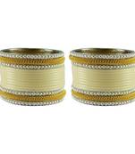 White Color Acrylic And Brass Bangle