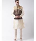 Men's Brown Color Nehru Jacket with Kurta set