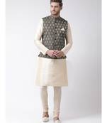 Men's Black Color Nehru Jacket with Kurta set
