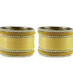 Cream Color Acrylic And Brass Bangle