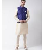 Men's Royal Blue Color Nehru Jacket with Kurta set
