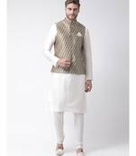 Men's Cream Color Nehru Jacket with Kurta set