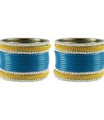 Firozi Color Acrylic And Brass Bangle