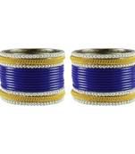 Blue Color Acrylic And Brass Bangle