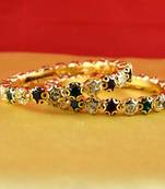 gold moti stone cz polki kundun meenakari pearl bangle kara size-2.4,2.6,2.8