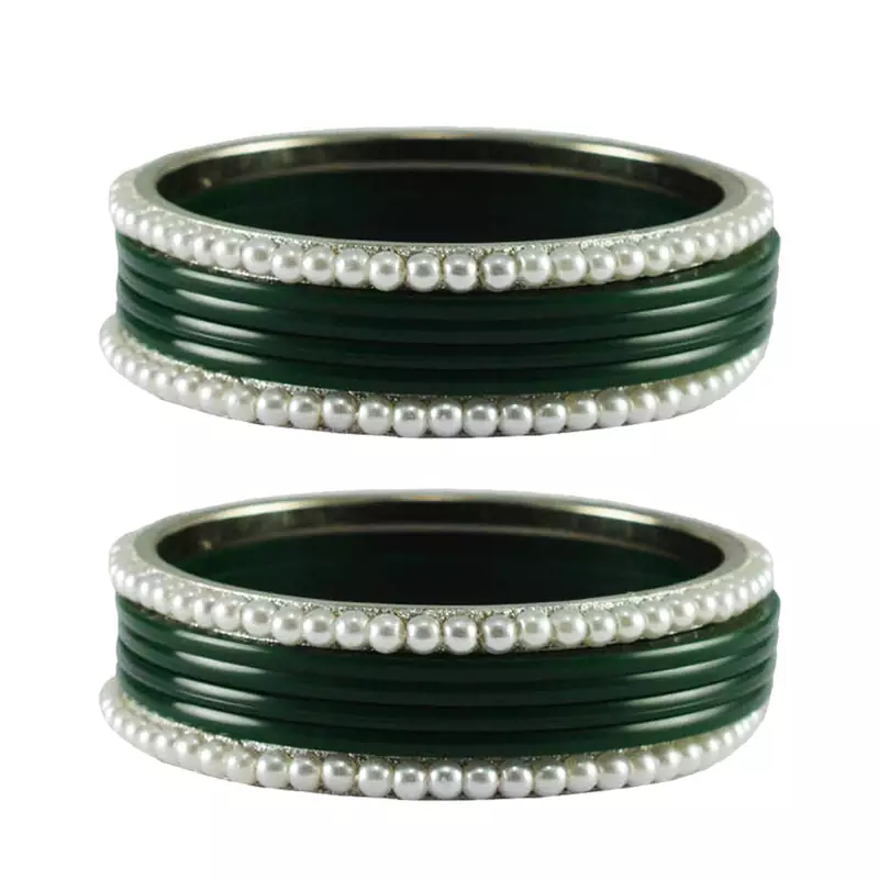 Green  Color Acrylic And Brass Bangle