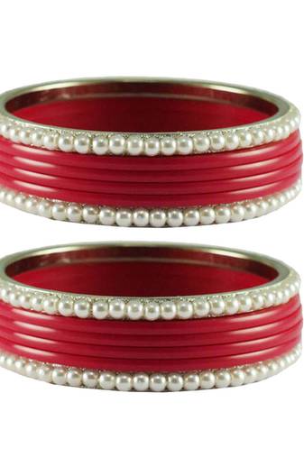 Gajari Color Acrylic And Brass Bangle