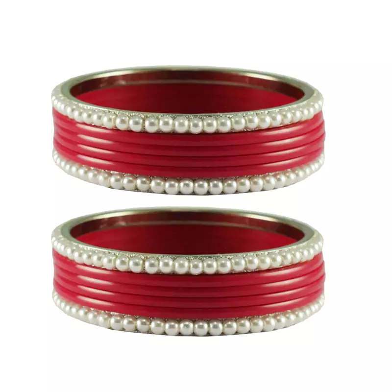 Gajari Color Acrylic And Brass Bangle