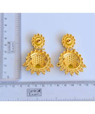 Matte Finish Yellow Party Wear Earrings dj-04851 2