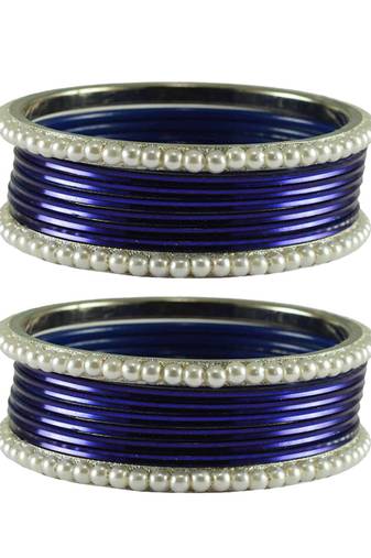 Dark Blue  Color Brass Bangle