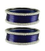 Dark Blue  Color Brass Bangle
