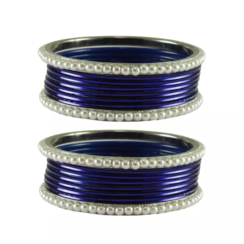Dark Blue  Color Brass Bangle