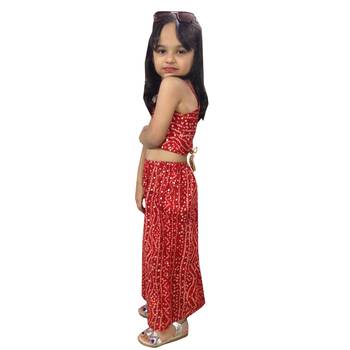 Aglare Bandhni Palazzo set, Pure cotton.STITCHED.comfortable.Red 3