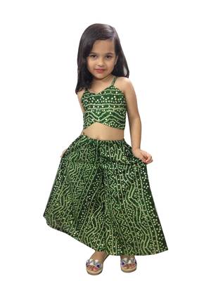 Aglare Bandhni Palazzo set, Pure cotton.STITCHED.comfortable.Green 1