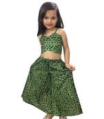 Aglare Bandhni Palazzo set, Pure cotton.STITCHED.comfortable.Green