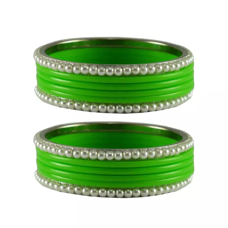 Green  Color Acrylic And Brass Bangle