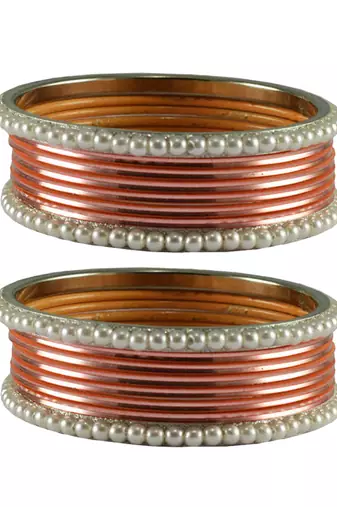 Peach Color Brass Bangle