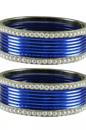 Blue Color Brass Bangle
