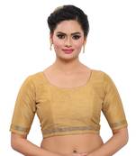 Gold Silk Plain Readymade Blouse