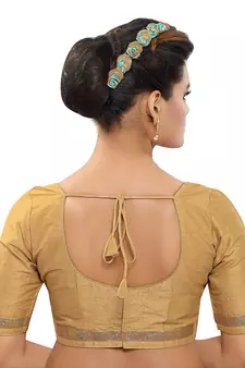 Gold Silk Plain Readymade Blouse