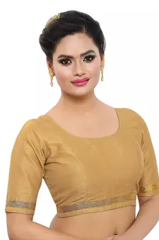Gold Silk Plain Readymade Blouse