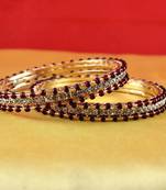Gold Moti Stone Cz Polki Kundun Meenakari Pearl Bangle Kara