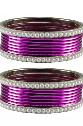 Purple  Color Brass Bangle