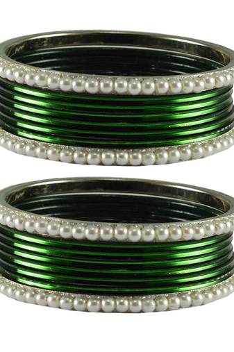 Dark Green Color Brass Bangle