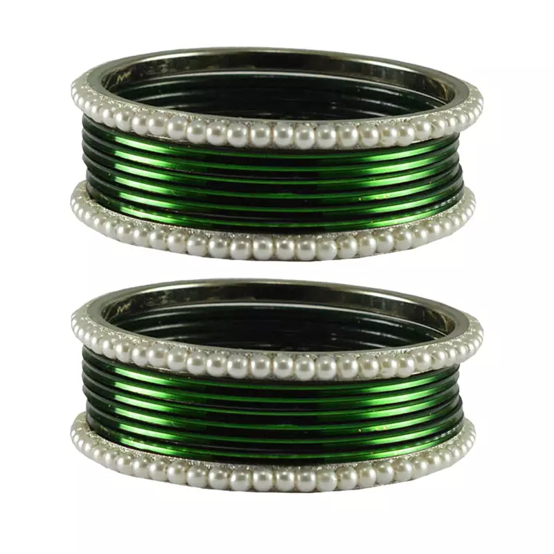 Dark Green Color Brass Bangle