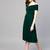 Dark Green Off-Shoulder Pleated Fit & Flare Dress