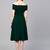 Dark Green Off-Shoulder Pleated Fit & Flare Dress