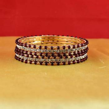 Gold Moti Stone Cz Polki Kundun Meenakari Pearl Bangle Kara 2