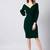 Dramatic Entrance Dark Green Lantern Sleeve Wrap Dress 