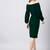 Dramatic Entrance Dark Green Lantern Sleeve Wrap Dress 