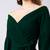 Dramatic Entrance Dark Green Lantern Sleeve Wrap Dress 