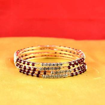 Gold Moti Stone Cz Polki Kundun Meenakari Pearl Bangle Kara 2
