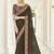 Brown Thread and Zari embroidered organza Wedding and Ceremonial saree