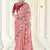 Peach Dori and Thread embroidered georgette Wedding & Party saree